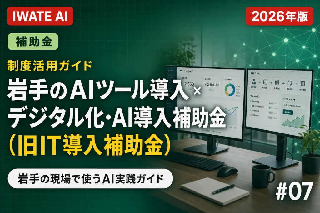 岩手のAIツール導入×デジタル化・AI導入補助金（旧IT導入補助金）