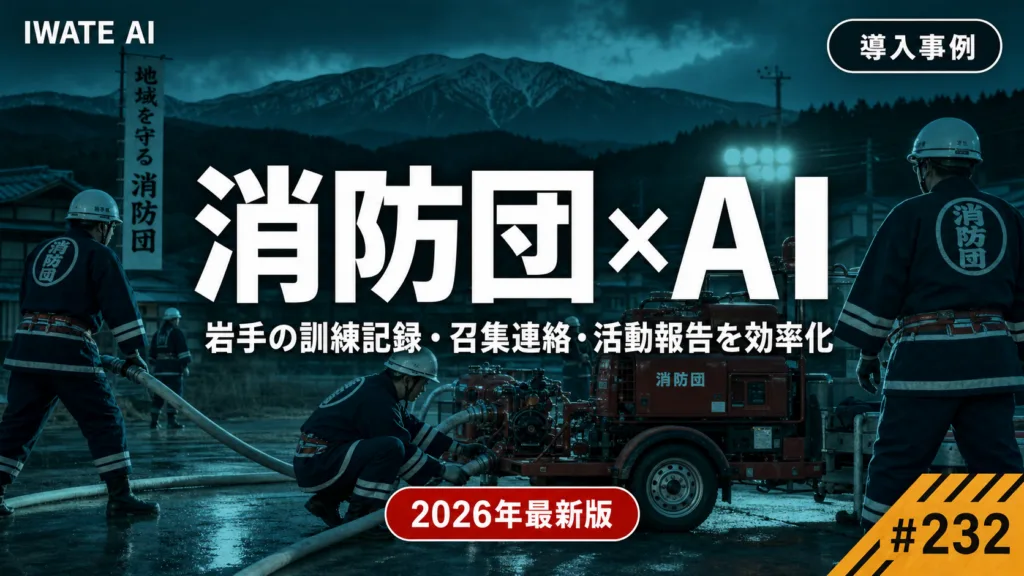 岩手の消防団・地域防災組織がAIで訓練記録・召集連絡・活動報告を効率化する実践ガイド2026