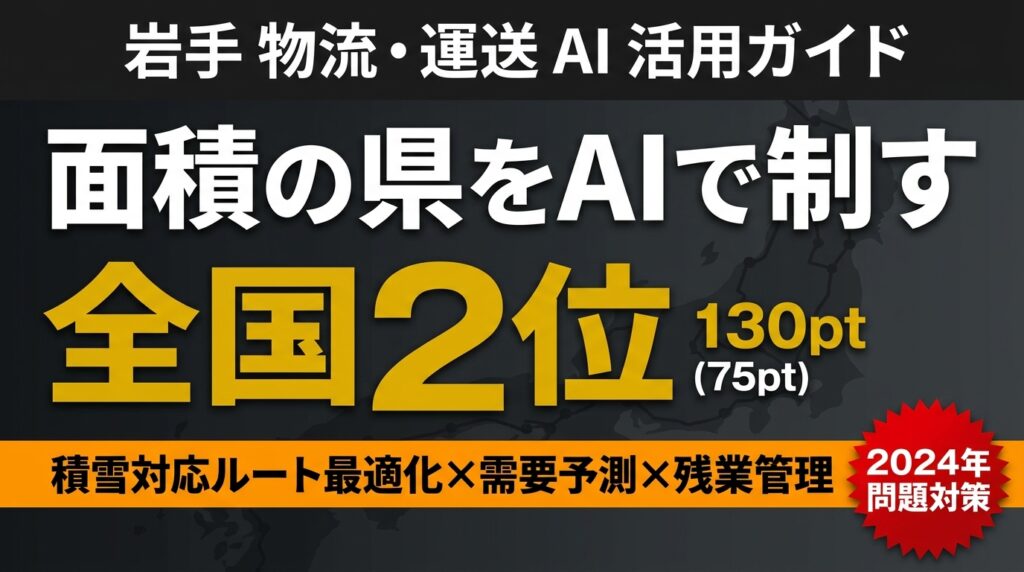 【2026年最新】岩手事例で見る物流・運送AI｜広大な県土を効率化する5つの実装パターン