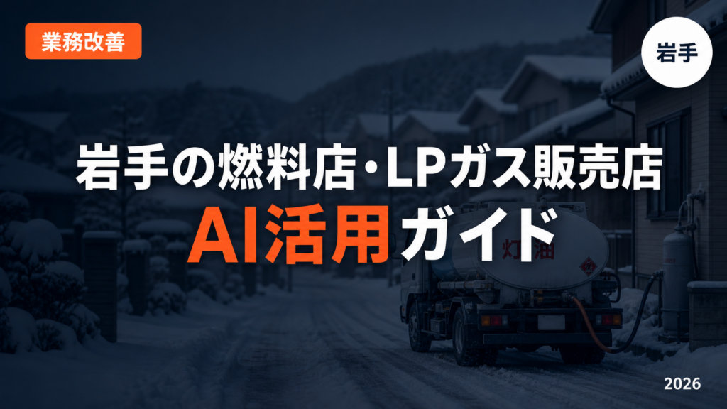 【2026年最新】岩手の燃料店・LPガス販売店のAI活用ガイド｜灯油配達・検針記録・点検案内を効率化