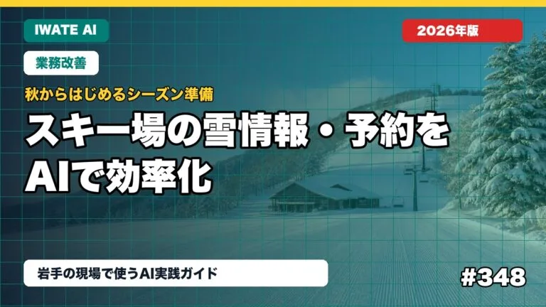 岩手のスキー場がAIで雪情報発信と予約対応を効率化するイメージ