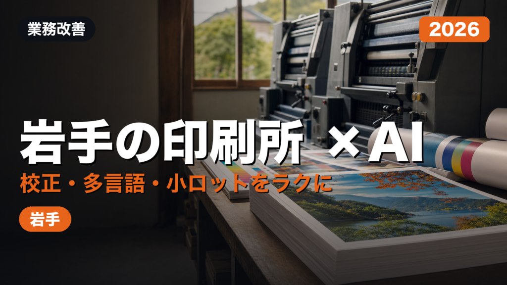 【2026年最新】岩手の印刷会社・印刷所のAI活用ガイド｜校正・多品種小ロット・多言語印刷・受発注を効率化