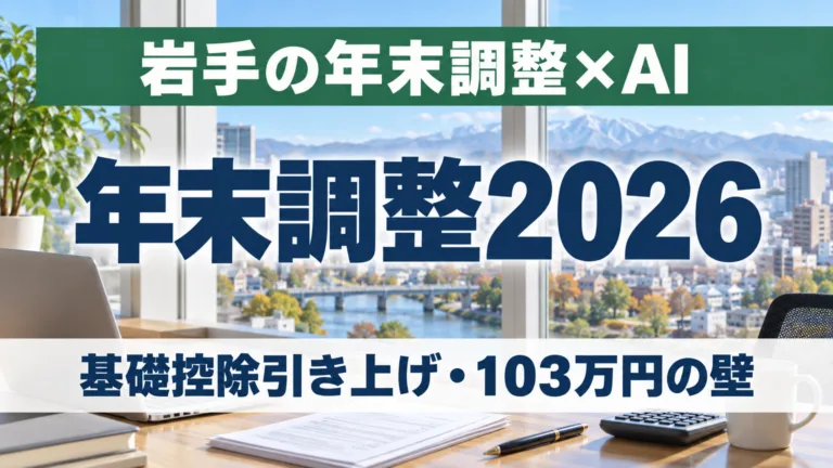 岩手の年末調整2026×AI｜基礎控除引き上げ・103万円の壁対応