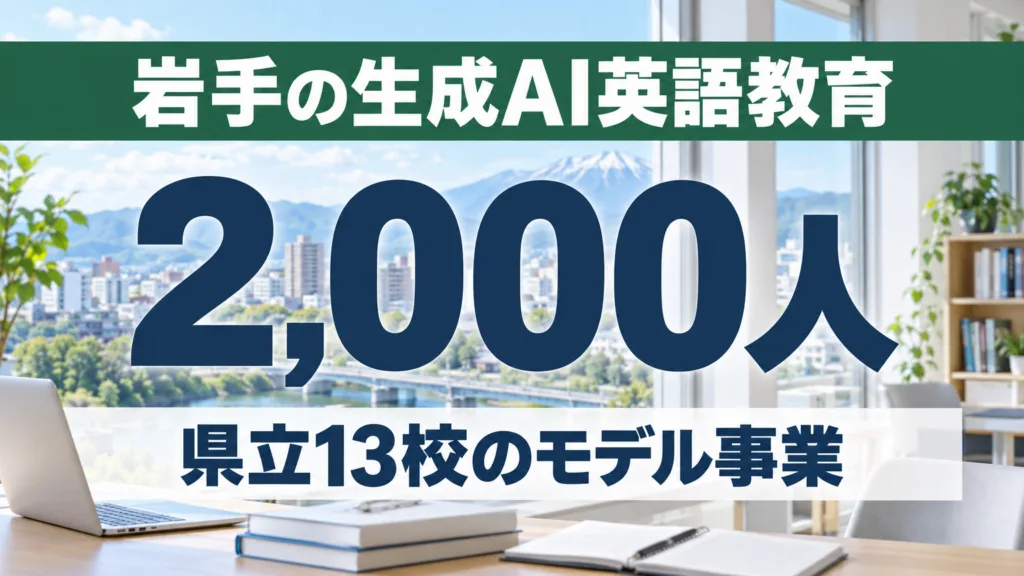岩手の生成AI英語教育｜県立13校2,000人モデル事業を解説【2026】