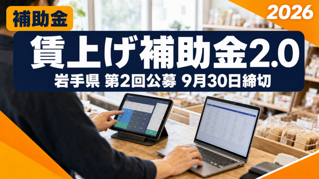 岩手の賃上げ補助金2.0×AI｜第2回公募9月30日締切と申請準備【2026】