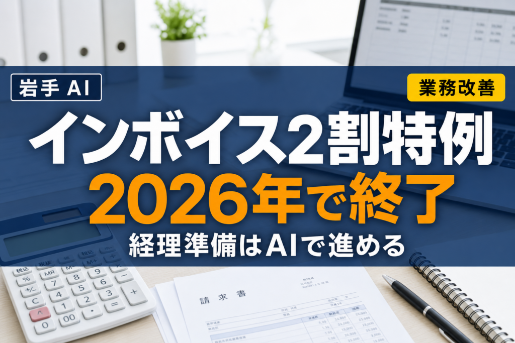 岩手のインボイス2割特例終了×AI｜2026年10月からの経理準備ガイド