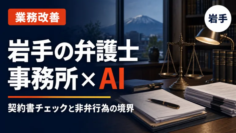岩手の弁護士・法律事務所×AI｜契約書チェックと非弁行為の境界【2026】