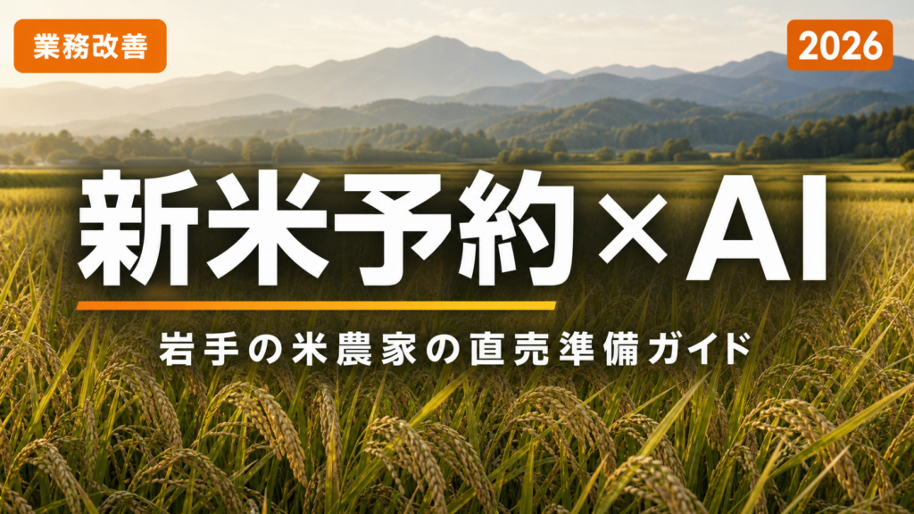 岩手の米農家×AI｜新米の予約販売・直売準備を8月から整える【2026】
