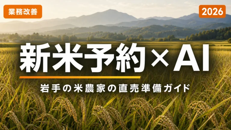 岩手の米農家×AI｜新米の予約販売・直売準備を8月から整える【2026】