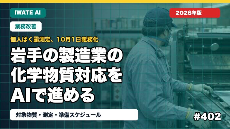岩手の製造業×AI｜化学物質の個人ばく露測定義務化2026年10月対応ガイド