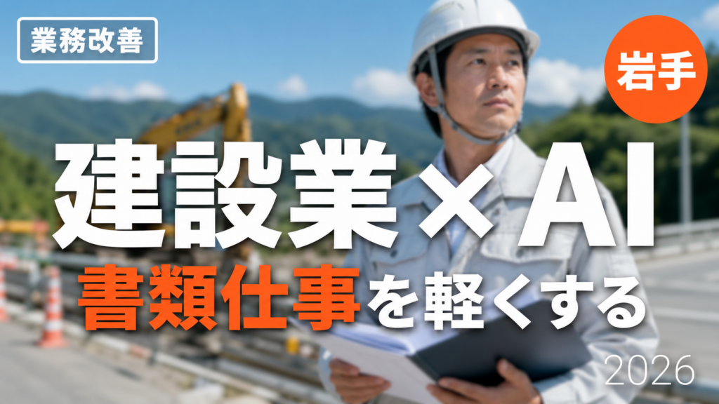 岩手の建設業×AI実践ガイド2026｜書類仕事と人手不足対策の始め方