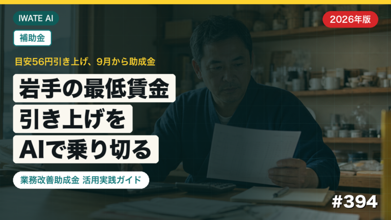 岩手の最低賃金引き上げ×AI活用ガイド サムネイル