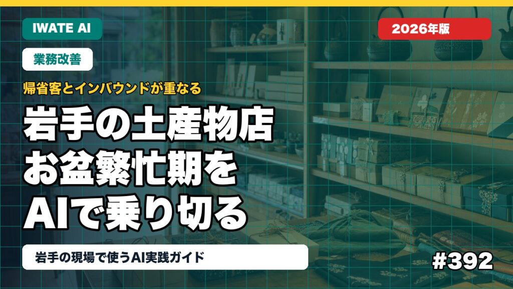 岩手の土産物店 お盆繁忙期とインバウンド対応 AI活用ガイド 2026年版