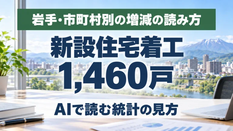 岩手の新設住宅着工1,460戸｜市町村別の増減の読み方