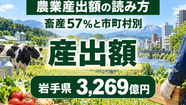 岩手の農業産出額3,269億円｜畜産57％と市町村別の読み方