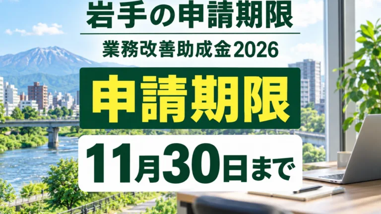 業務改善助成金2026｜岩手の申請期限は11月30日