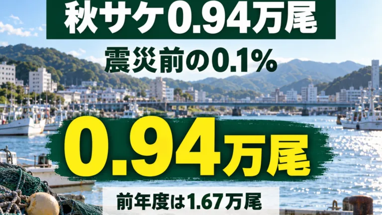 岩手の秋サケ回帰予報0.94万尾｜震災前0.1%の読み方