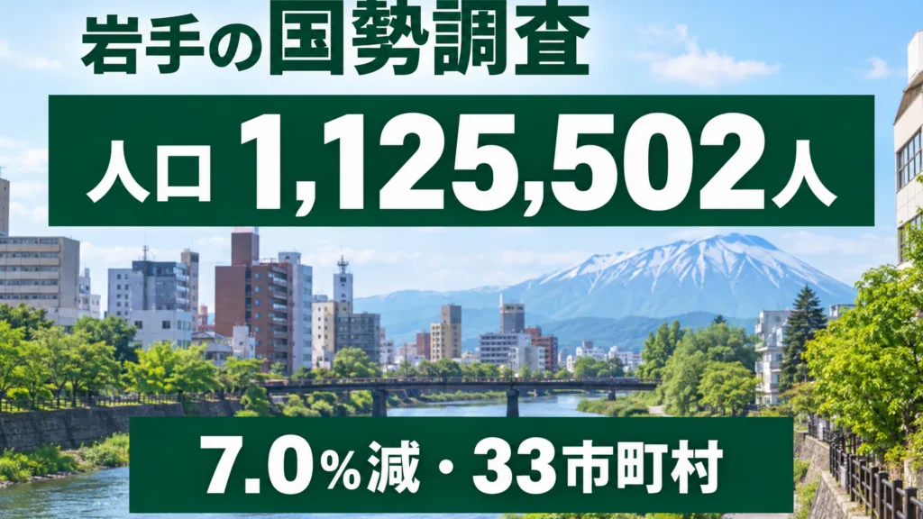 岩手の国勢調査2025｜人口1,125,502人・7.0％減の読み方