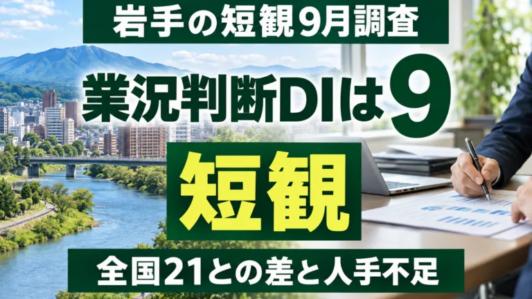 岩手の日銀短観2026年9月｜業況判断DI 9・全国21の読み方