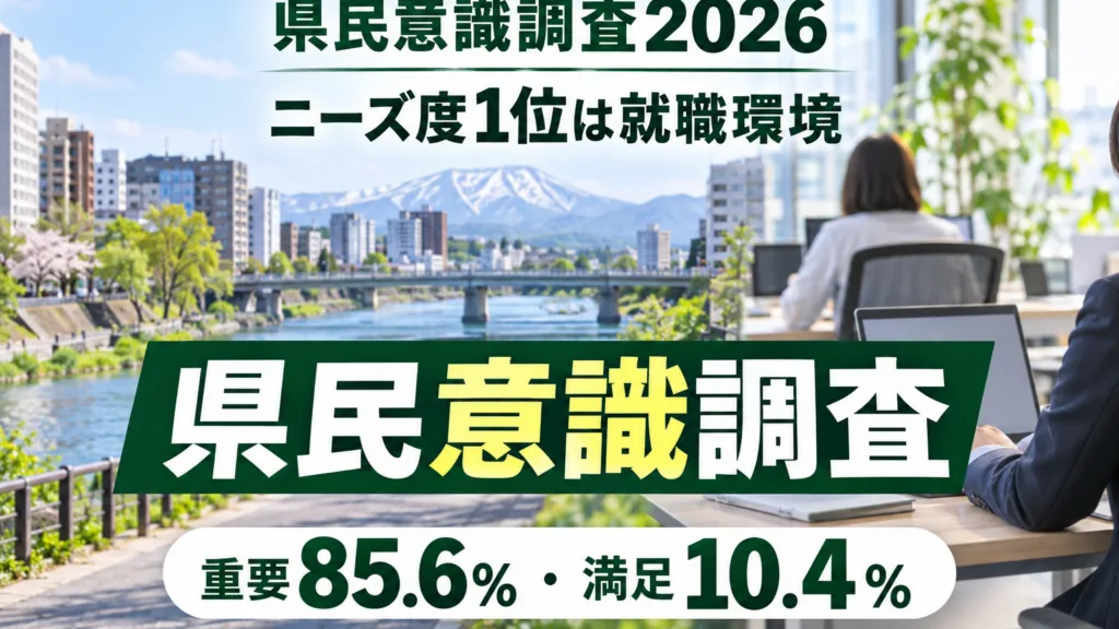 岩手の県民意識調査2026｜ニーズ度1位は安定した就職環境