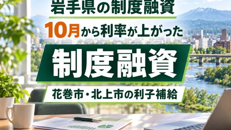岩手県の制度融資2026｜10月からの利率と市町村の利子補給