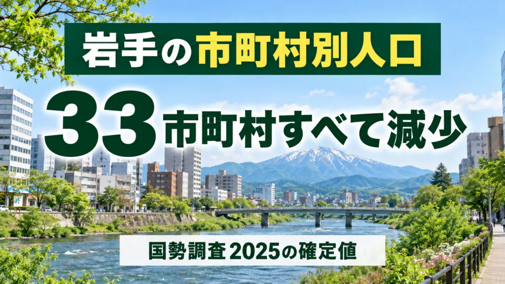 岩手の市町村別人口｜国勢調査2025の増減順位と早見表