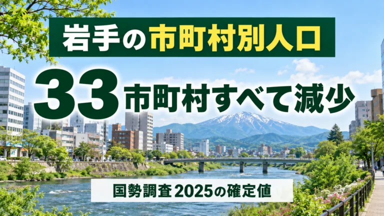岩手の市町村別人口｜国勢調査2025の増減順位と早見表
