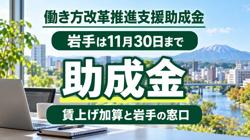 働き方改革推進支援助成金2026｜岩手の窓口と賃上げ加算