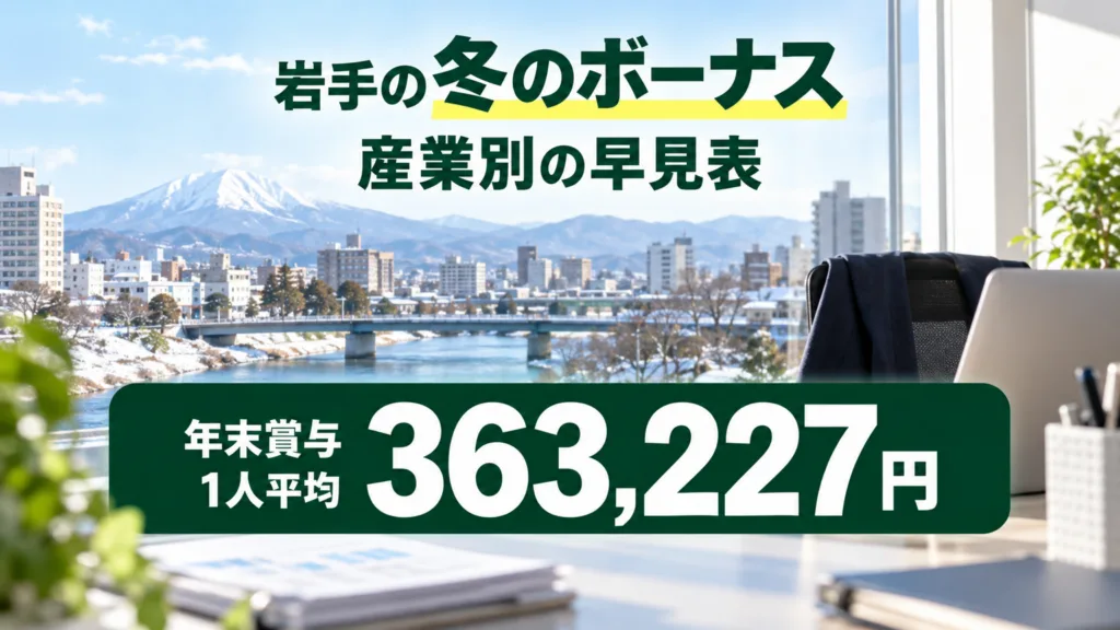 岩手の冬のボーナス早見表｜産業別の支給額と月数