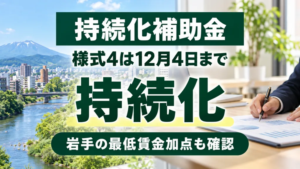 持続化補助金 第20回｜岩手は様式4の依頼を12月4日までに