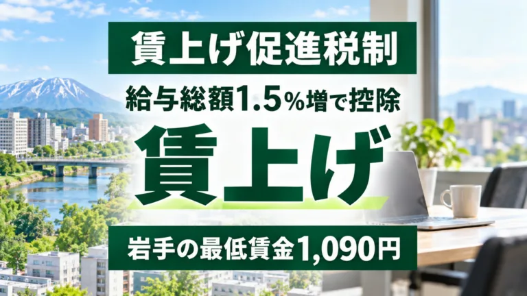 賃上げ促進税制｜岩手の1,090円の賃上げと1.5％の要件