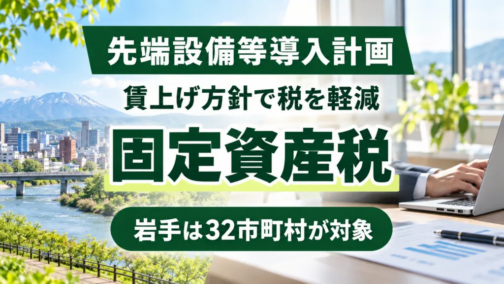 先端設備等導入計画｜岩手は32市町村で固定資産税を軽減