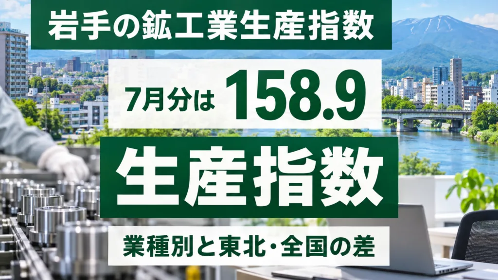 岩手の鉱工業生産指数158.9｜7月は3.5％上昇・業種別の読み方